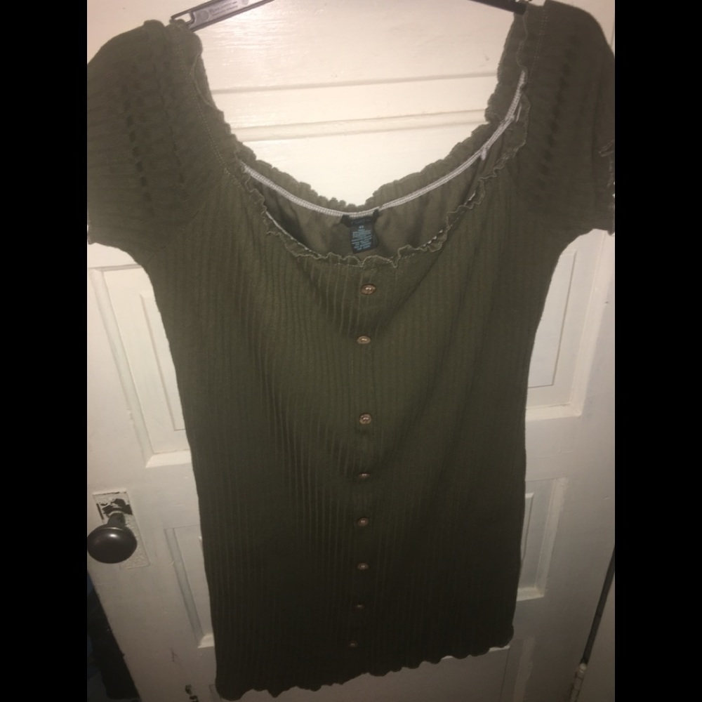 Rue21 Olive green off the shoulder dress